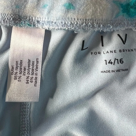 LIVI Lane Bryant Lined Shorts 14/16 Plus Stretch Raw Edges Tie Dye Pockets - Picture 5 of 8